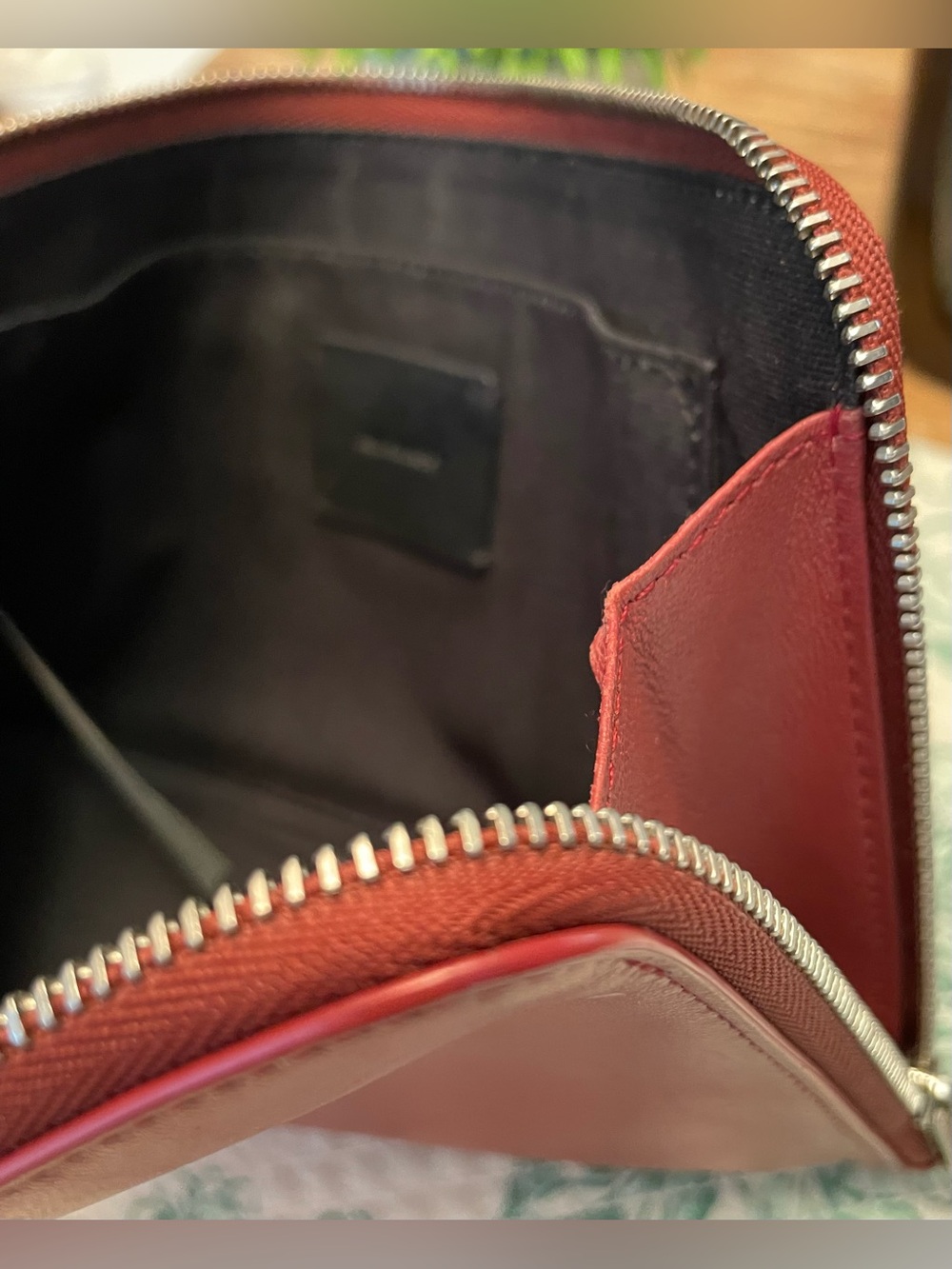 Allsaints Burgundy Leather Pouch - Picture 7 of 8